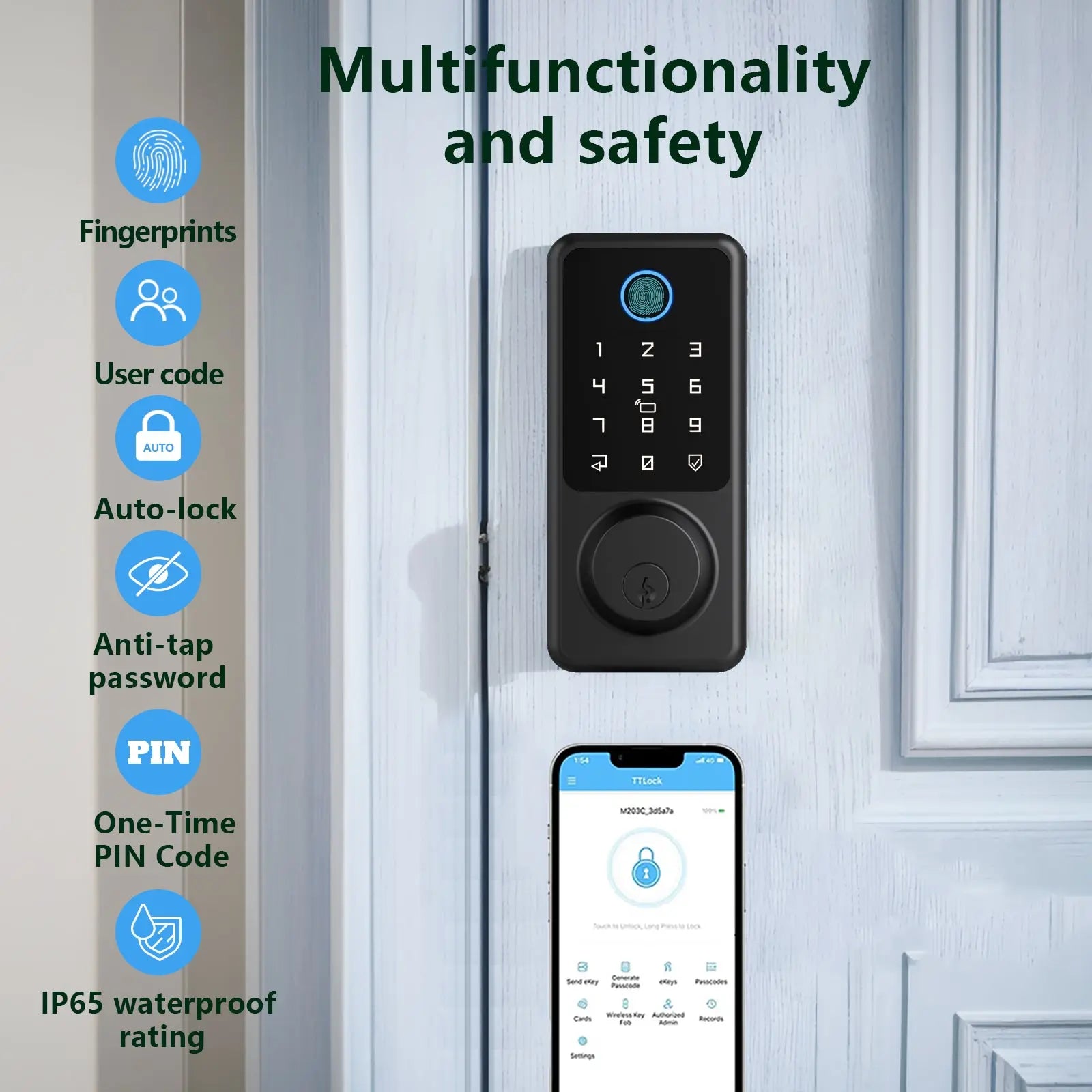 Smart Entry Lock Set Smart Door Lock 5-in-1 Keyless Entry Door Lock-Geonfino – Geonfino ...