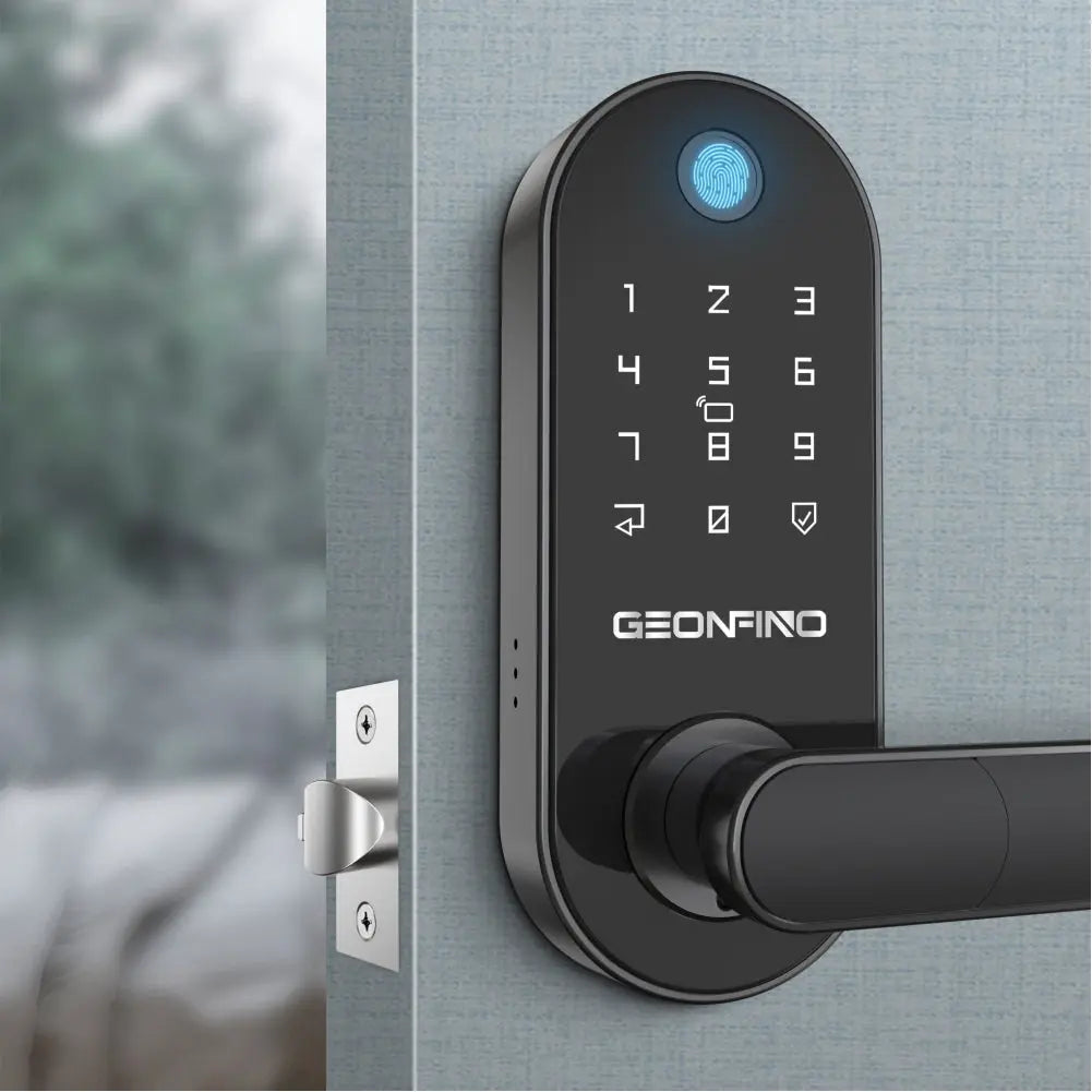 Smart Door Lock with Handle, Anti-Peeping, Auto-Lock Geonfino ...