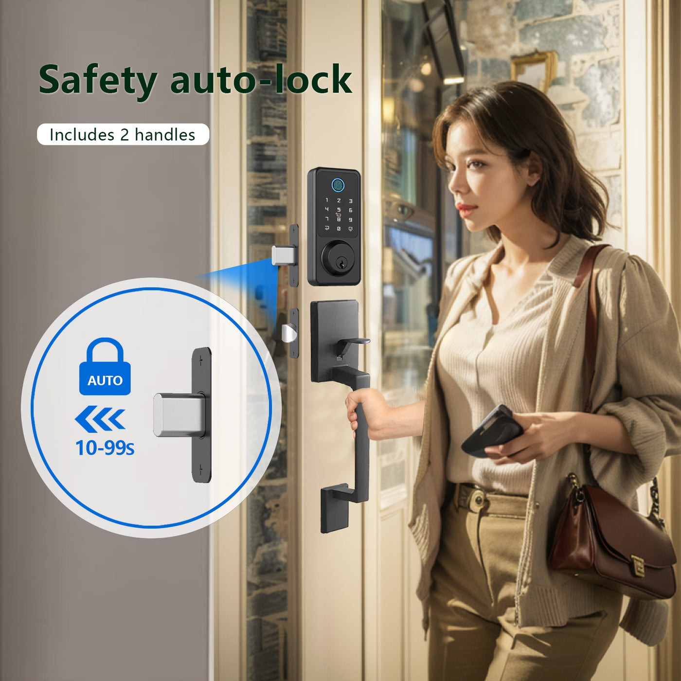 Smart Locking Set Geonfino Smart Door Lock with 2 Handles Set – Geonfino Smart Locks
