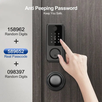 Smart Front Door Lock Handle Set with 2 Door Knobs Geonfino Smart Locks