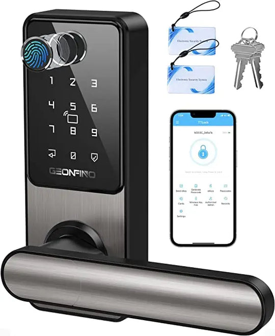 Smart Door Lock with Handle, Anti-Peeping - Geonfino – Geonfino