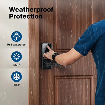 GEONFINO G4 Pro Smart Keyless Entry Fingerprint Door Lock with Handle - Geonfino