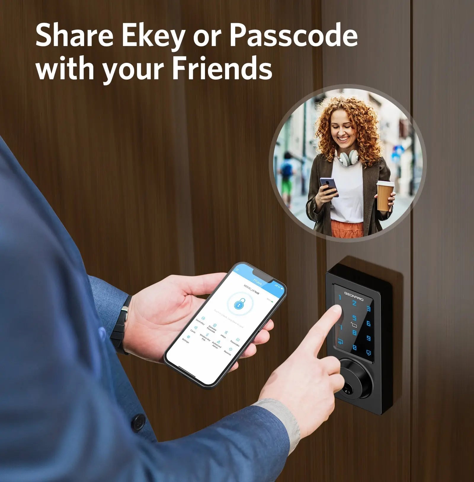 Deadbolt Smart Door Lock 4-in-1 Keyless Entry Smart Lock – Geonfino ...