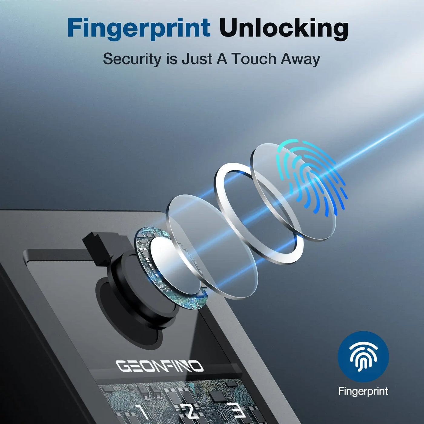 GEONFINO G5 Pro Fingerprint Keyless Door Lock with Bluetooth & App - Geonfino