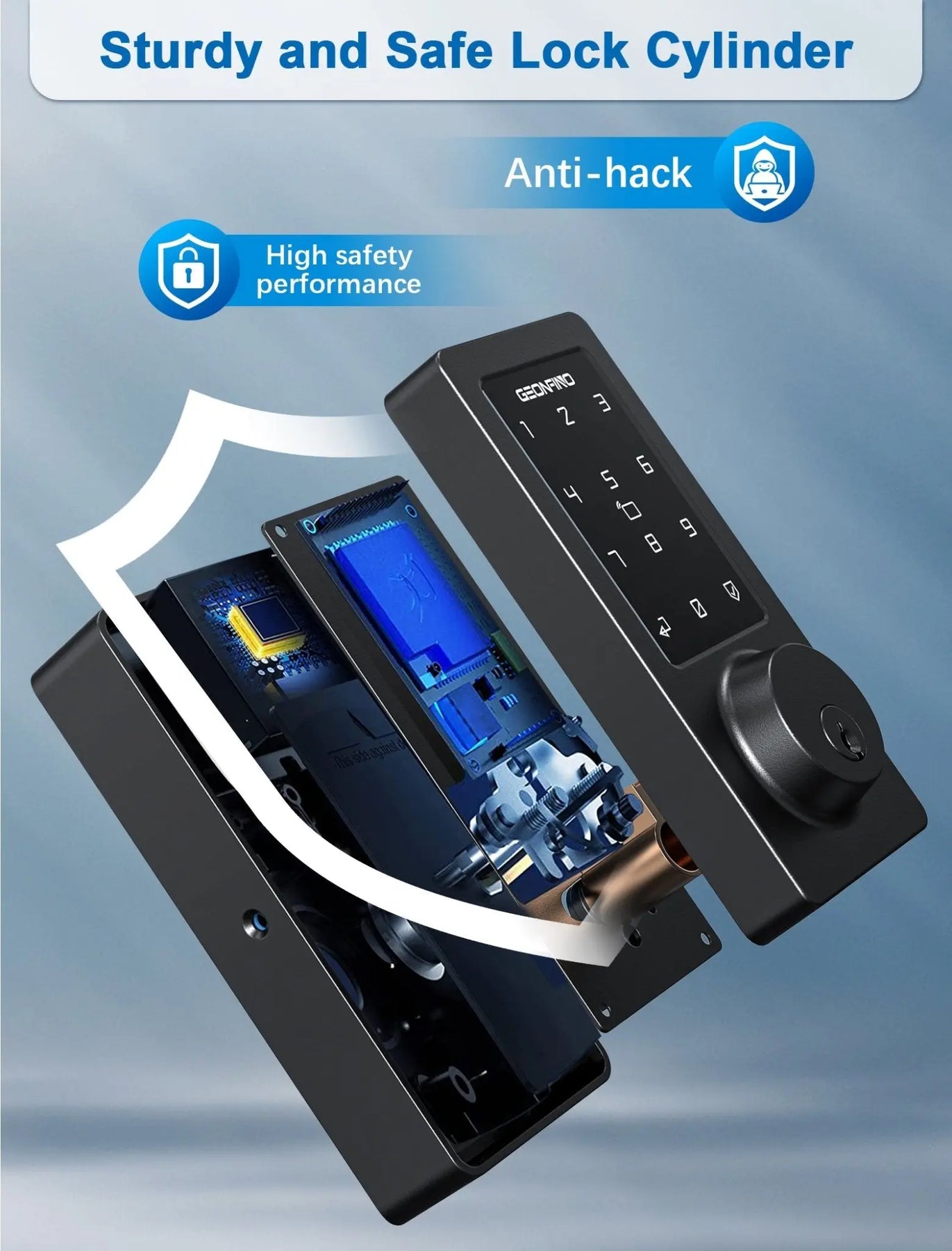 Wifi Blck Smart Door Lock with Gateway Set For Front Door – Geonfino ...
